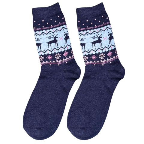 Blue Reindeer Wool Socks Blue Reindeer Wool Socks