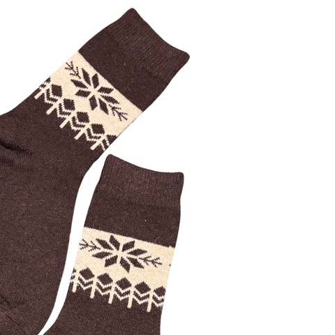 Brown Snowflake Socks Brown Snowflake Socks