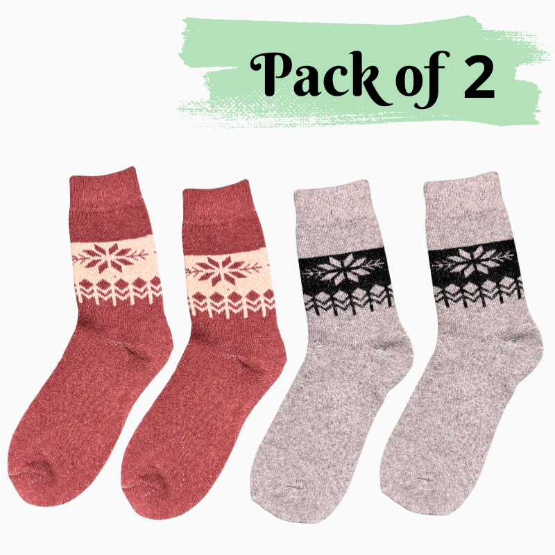 Snowflake Wool Socks Combo
