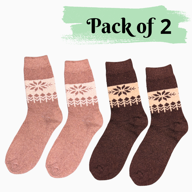 Brown Snowflake Socks
