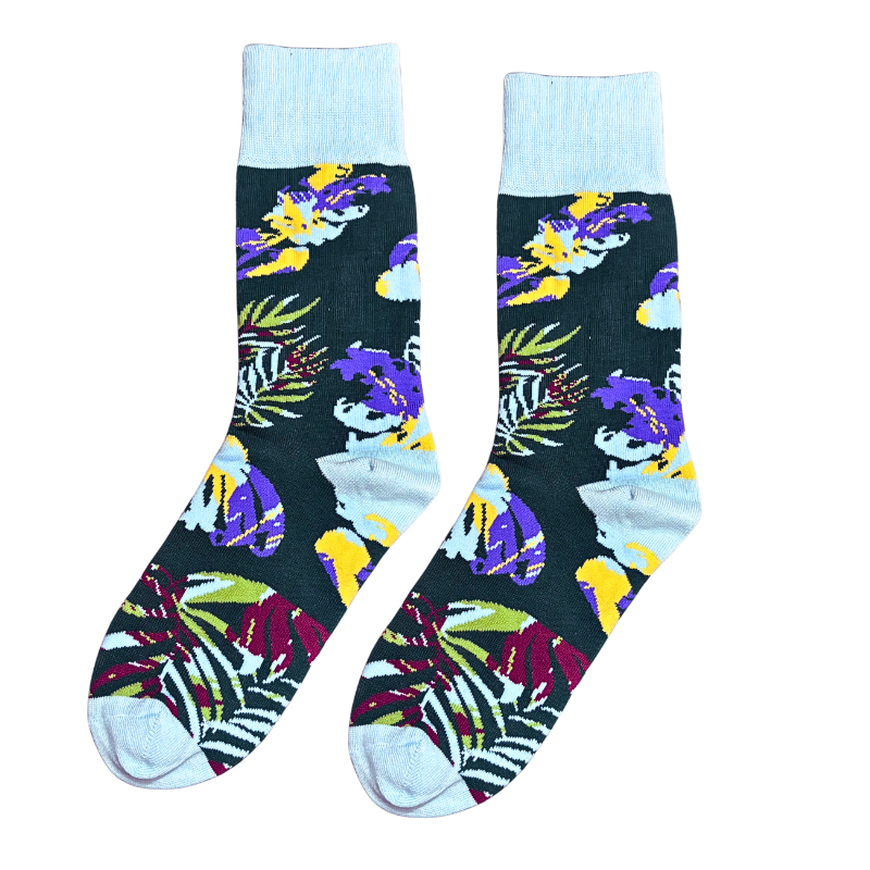 Floral Green Socks