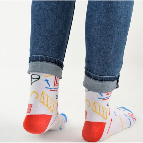Pigeon & Geometry Socks