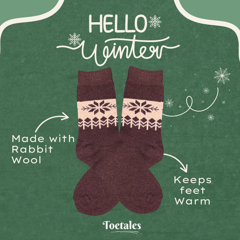 Brown Snowflake Socks