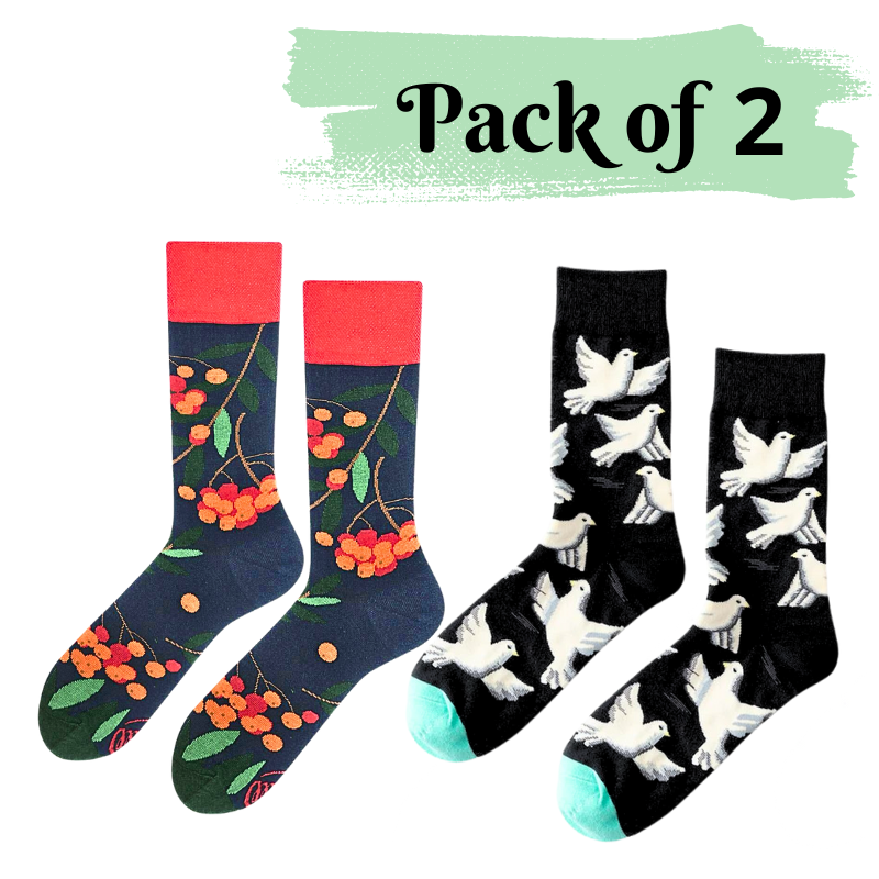 Cherry & Pigeon Socks