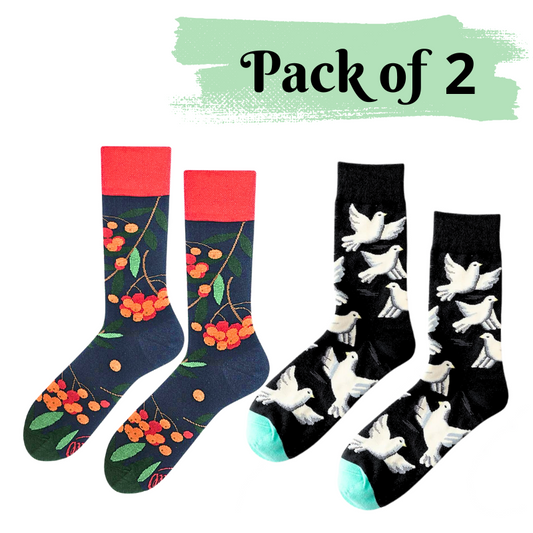 Cherry & Pigeon Socks