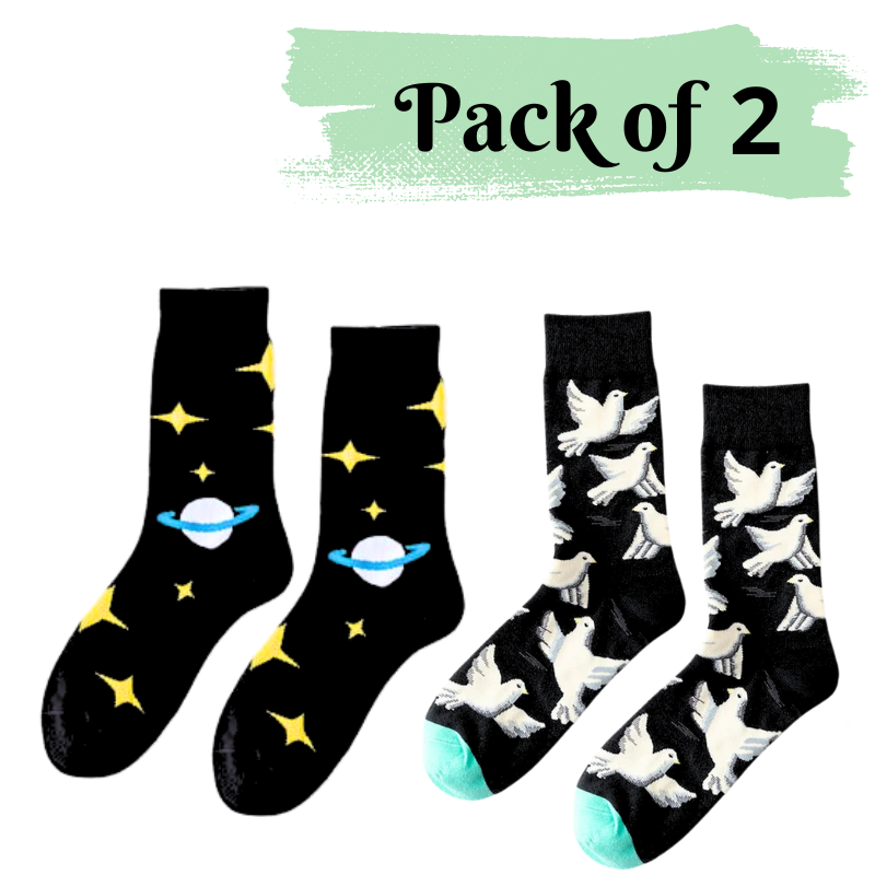 Space & Pigeon Socks