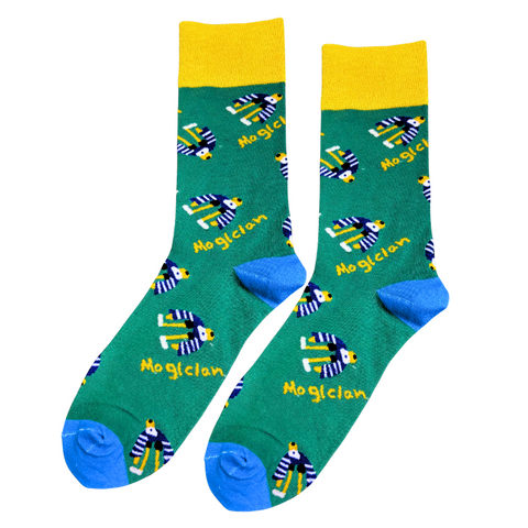 Green Color Con Socks