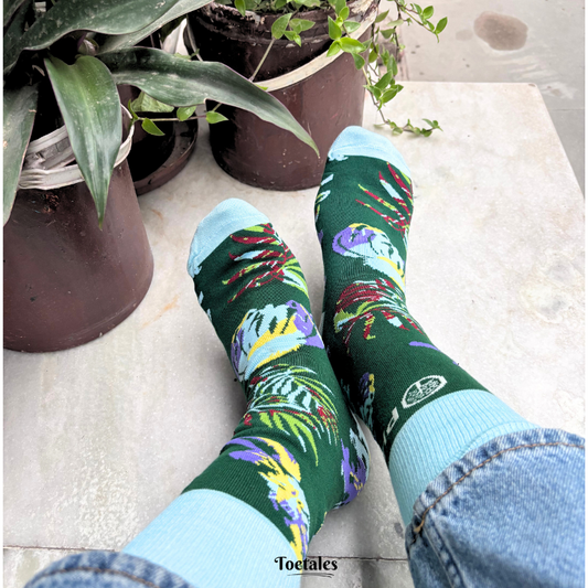 Floral Green Socks