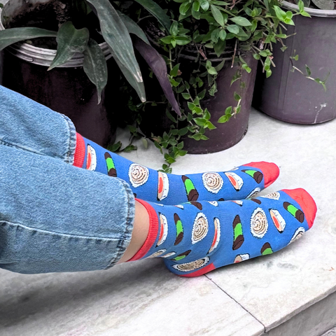 Blue Sushi Socks
