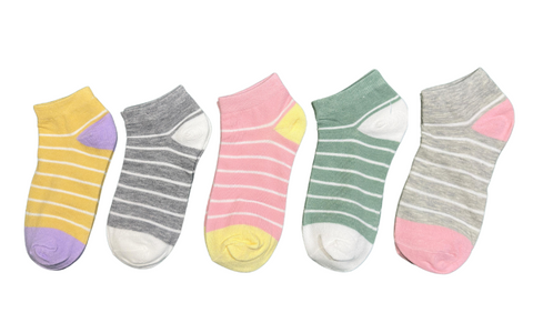 Pastel and White Stripe Socks